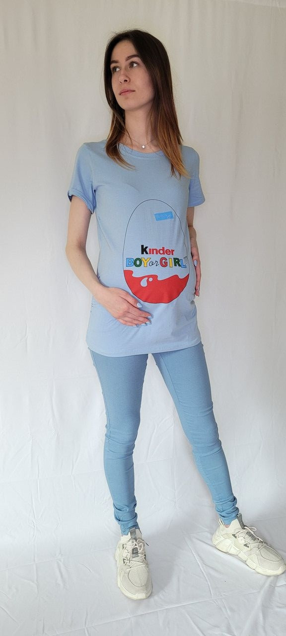 Футболка для вагітних Pregnant Style Кіндер-2 44 блакитна