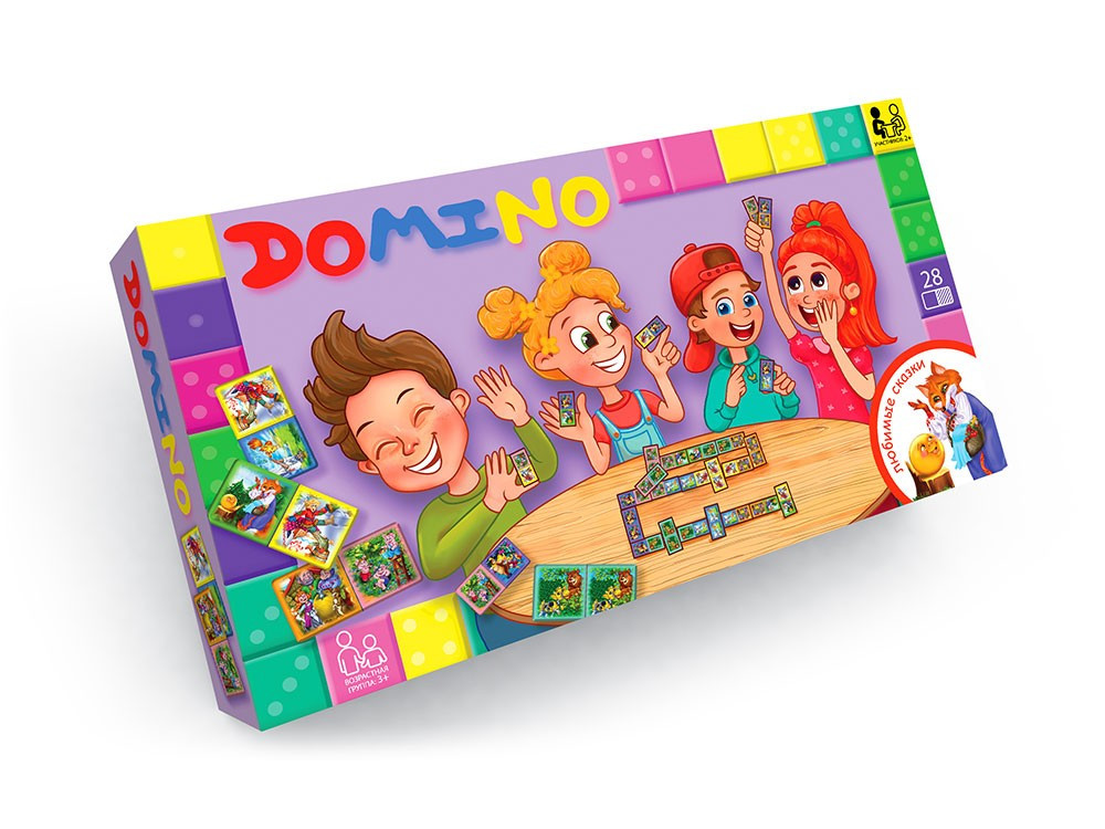 Настільна гра Доміно New Danko Toys DTG-DMN-01 дитяча картинки для всієї родини дорослі діти компанія, фото 1