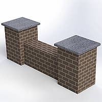 Кришка на паркан з Покостівського граніту 400×400×20 — сіра