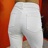 Джинси жіночі МОМ котон щільні без стрейчу вільні 28 білі, фото 2