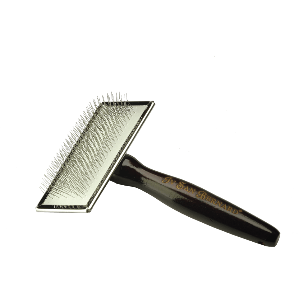 Професійна пуходерка з дерев'яною ручкою маленька Iv San Bernard SLICKER BRUSH Mini