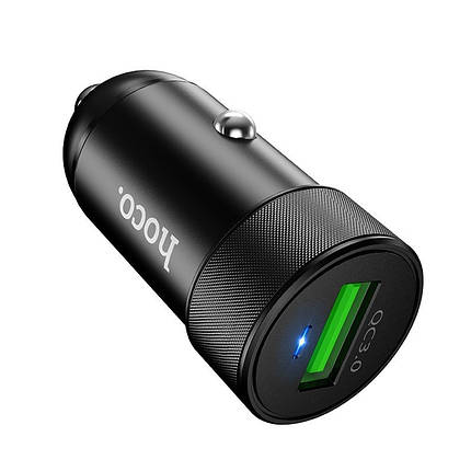 Адаптер автомобільний HOCO Z32, 1USB, QC3.0, 3A, 18W, чорний, фото 3
