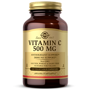 Вітамін С 500 мг, Солгар, Vitamin C, 500 mg, Solgar, 500 мг, 100 вегетаріанських капсул, USA, Вітаміни з США, фото 1