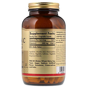 Вітамін С 500 мг, Солгар, Vitamin C, 500 mg, Solgar, 500 мг, 100 вегетаріанських капсул, USA, Вітаміни з США, фото 3