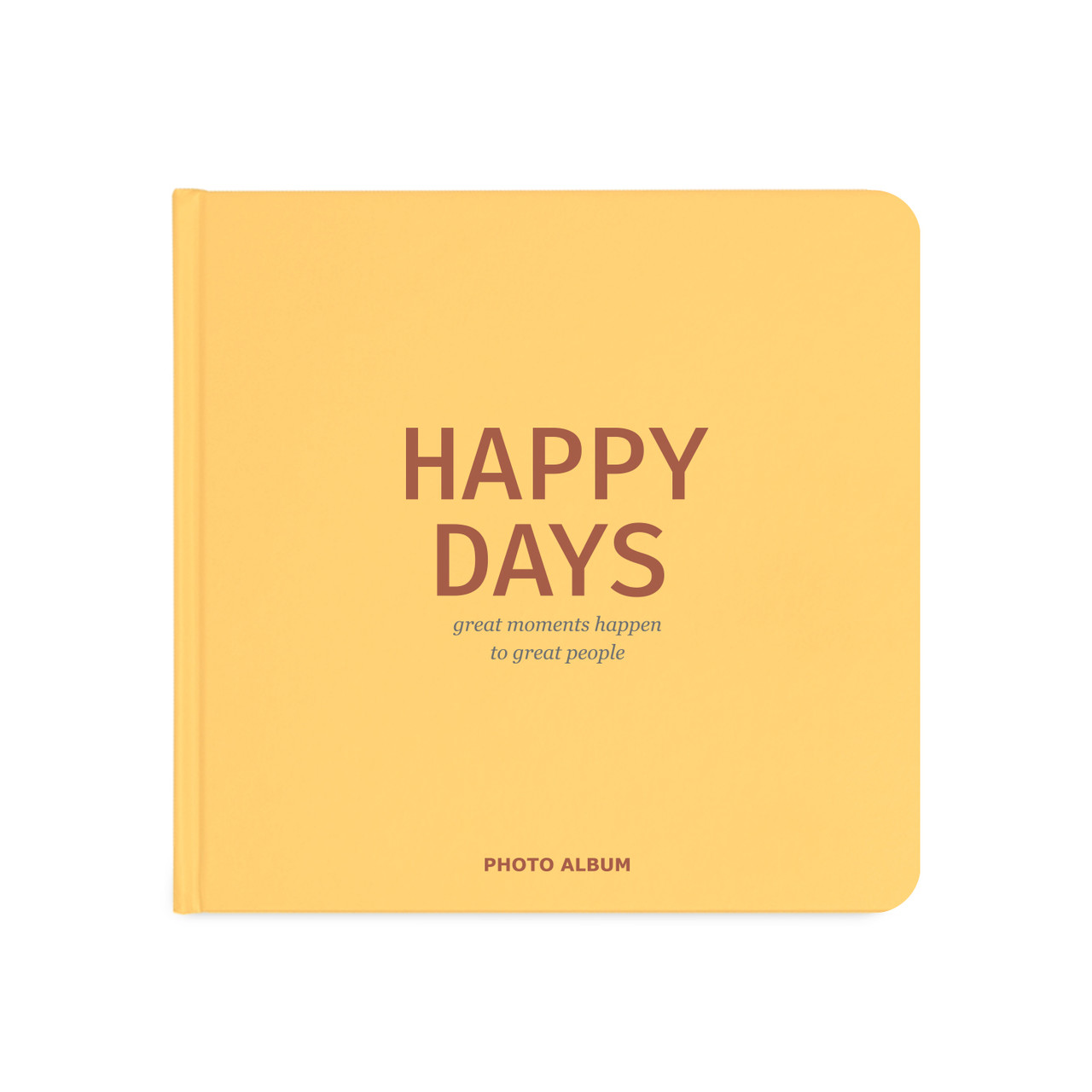 Фотоальбом Happy Days yellow з чорними сторінками | фотоальбом квадратний 22,5х22,5 см 30 сторінок (15 листів)