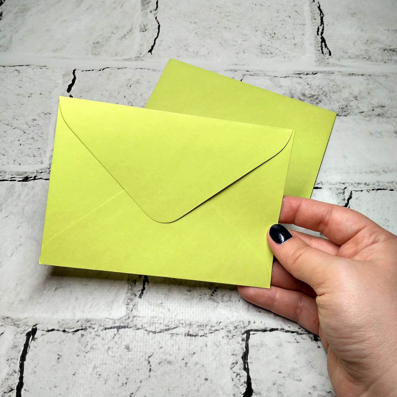 Паперовий Конверт 9,3х13 см Салатовий 1810-19-17