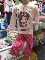 Тонкая демисезонная Пижама для девочки уникорн без начеса размер 92 - 116
