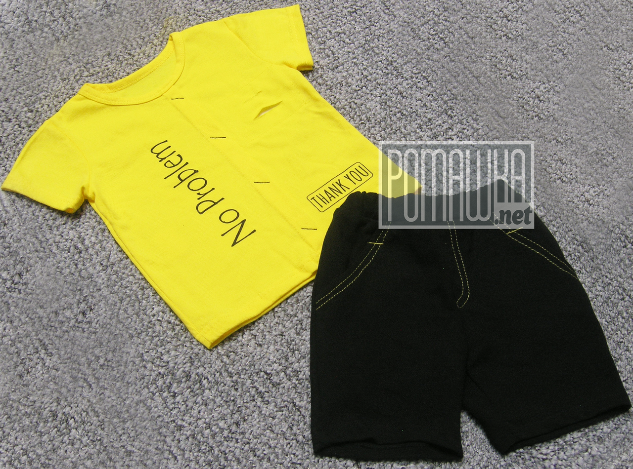 Дитячий літній костюм 92-98 1-2 року з Лакоста комплект для хлопчика футболка і шорти на літо 4727 Жовтий