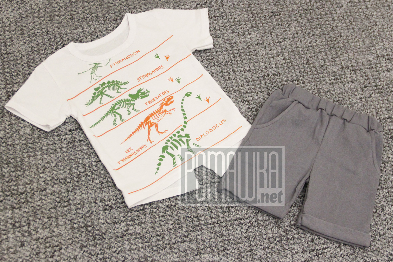 Дитячий модний костюм р 92 1,5-2 роки комплект футболка і шорти для хлопчика на хлопчика літо 6094 Зеле