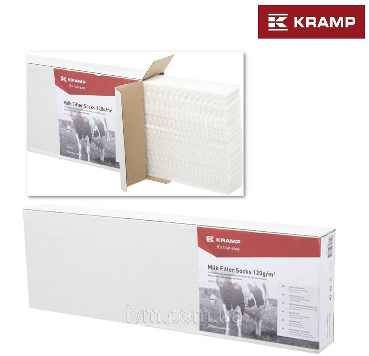 Фільтр для молока РУКАВНИЙ 570*44 мм (120г/м2), уп/100шт KRAMP