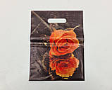 Пакети з вирубний ручкою (25*35+3)"Троянда" ХВГ (25 шт), фото 2