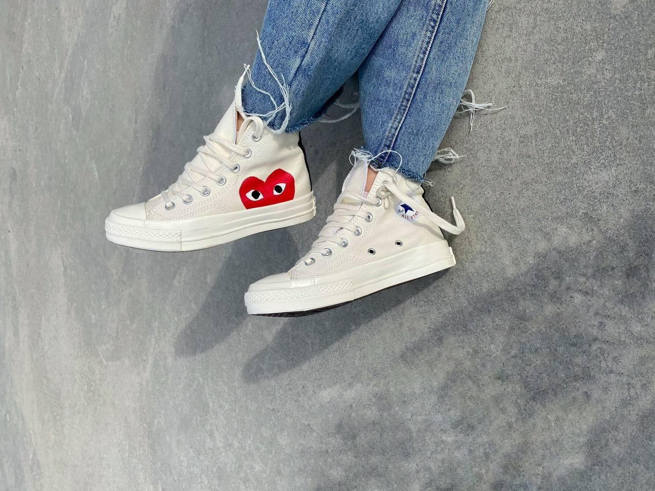 Жіночі кеди Converse Comme Des Garcons Play Chuck Taylor High Beige 150205C, фото 1