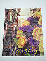 Пакет с прорезной ручкой (30*37+3) Цветы "Рандеву" (50 шт)