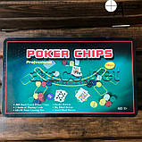 Набір для покеру 300 фішок з номіналом в металевій коробці, фото 3