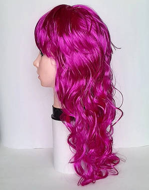 Кучерявий Парик ліловий (55 см) карнавальний, фото 2