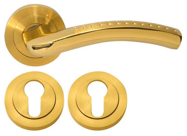 Комплект: Дверна ручка на розетці RDA Milla 5103 + PZ Золото поліроване