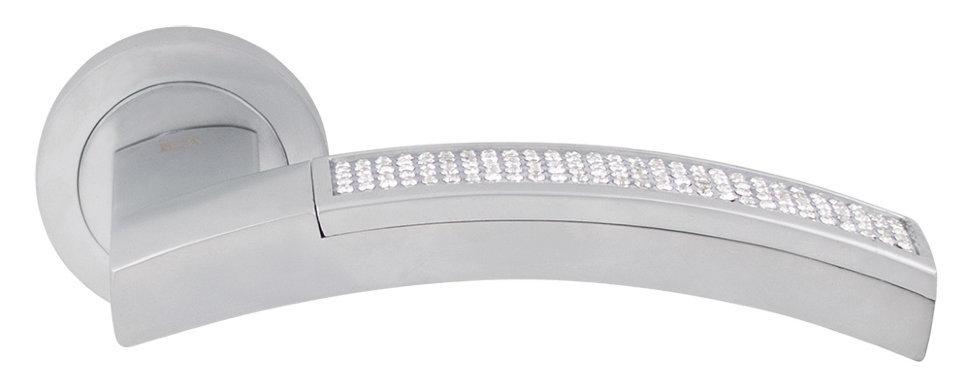 Дверна ручка на розетці RDA Icaro Swarovski Хром матовий
