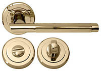 Комплект: Дверная ручка на розетке RDA Milano 5250 + WC Золото титановое