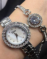 Годинник подарункові в наборі DIOR silver