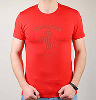 Стильна молодіжна спортивна футболка чоловіча Pm Ferrari (z1018-2-4) з принтом, 100% бавовна