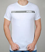 Стильная молодежная мужская спортивная футболка Puma (Пума) с принтом, 100% хлопок (1048-2)