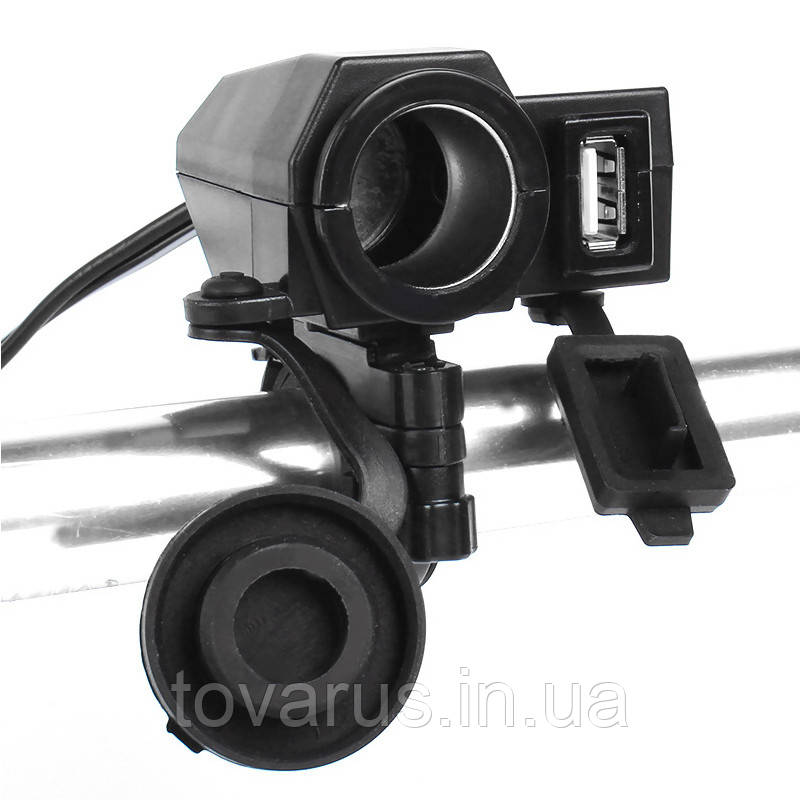 Мото юсб розетка зарядка USB с прикурювачем на кермо мото