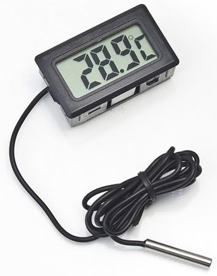 Цифровий термометр TPM-10 (-50..+110 °С) з виносним датчиком 1 м, чорний