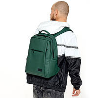 Рюкзак мужской городской кожаный Sambag Zard QQT унисекс молодежный, зеленый