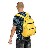 Молодежный городской рюкзак из эко кожи Zard 0KT желтый, повседневный рюкзак с отделение для ноутбука