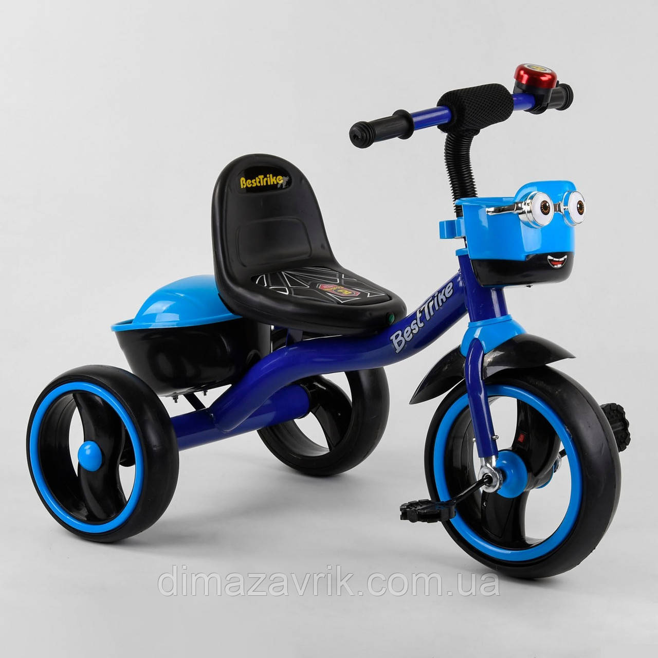 Велосипед 3-колісний 32102 Best Trike Синій, піна колесо EVA зі світлом і звуком, дзвіночок, 2 кошики