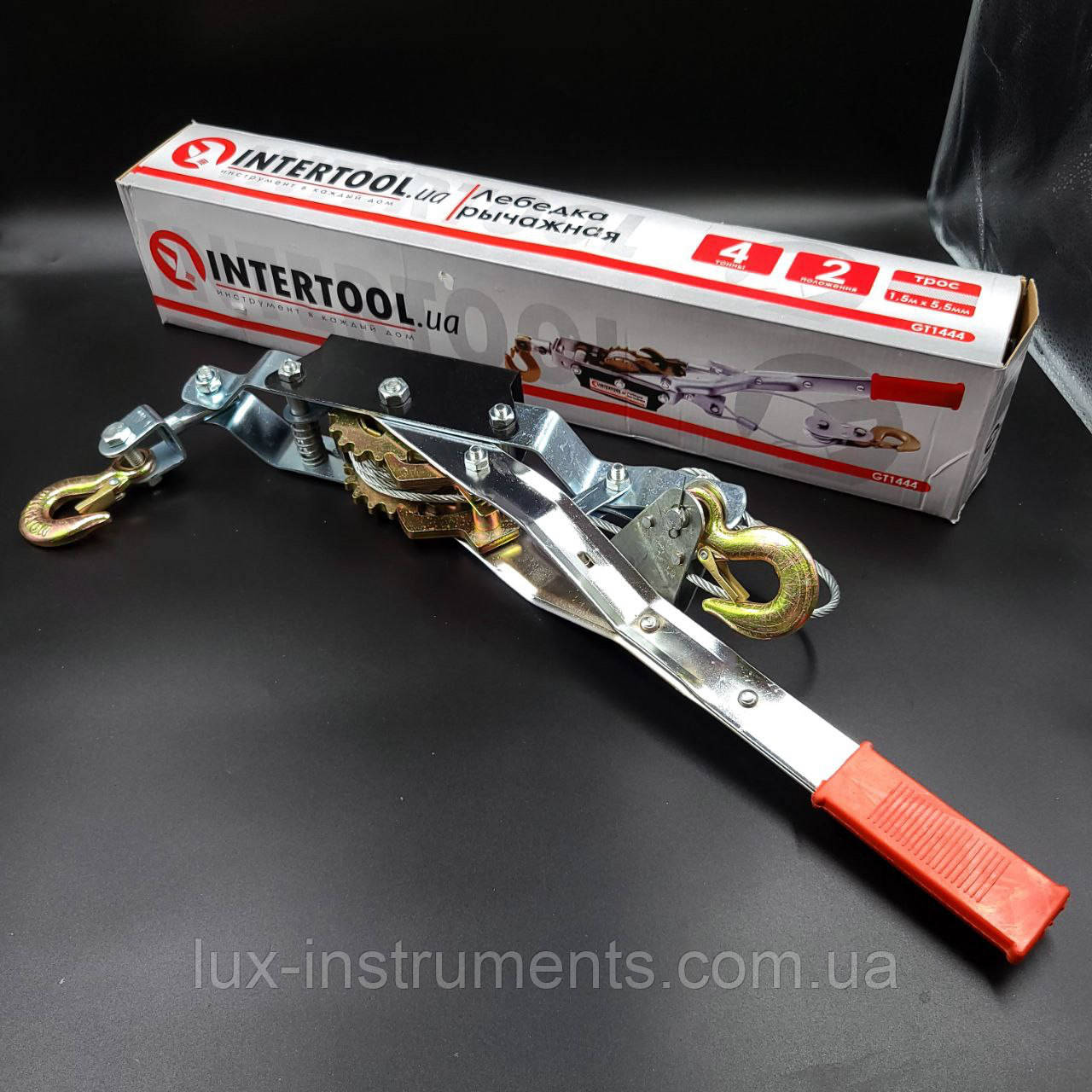 Лебедка рычажная тяговое усилие 4т, трос 3.00м*5.5мм, рабочая длина ...