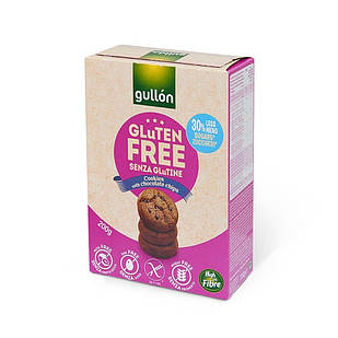 Печиво Без Глютену і Лактози з Шоколадною Крихтою Gullon Gluten Free Cookies Chocolate 200 г Іспанія