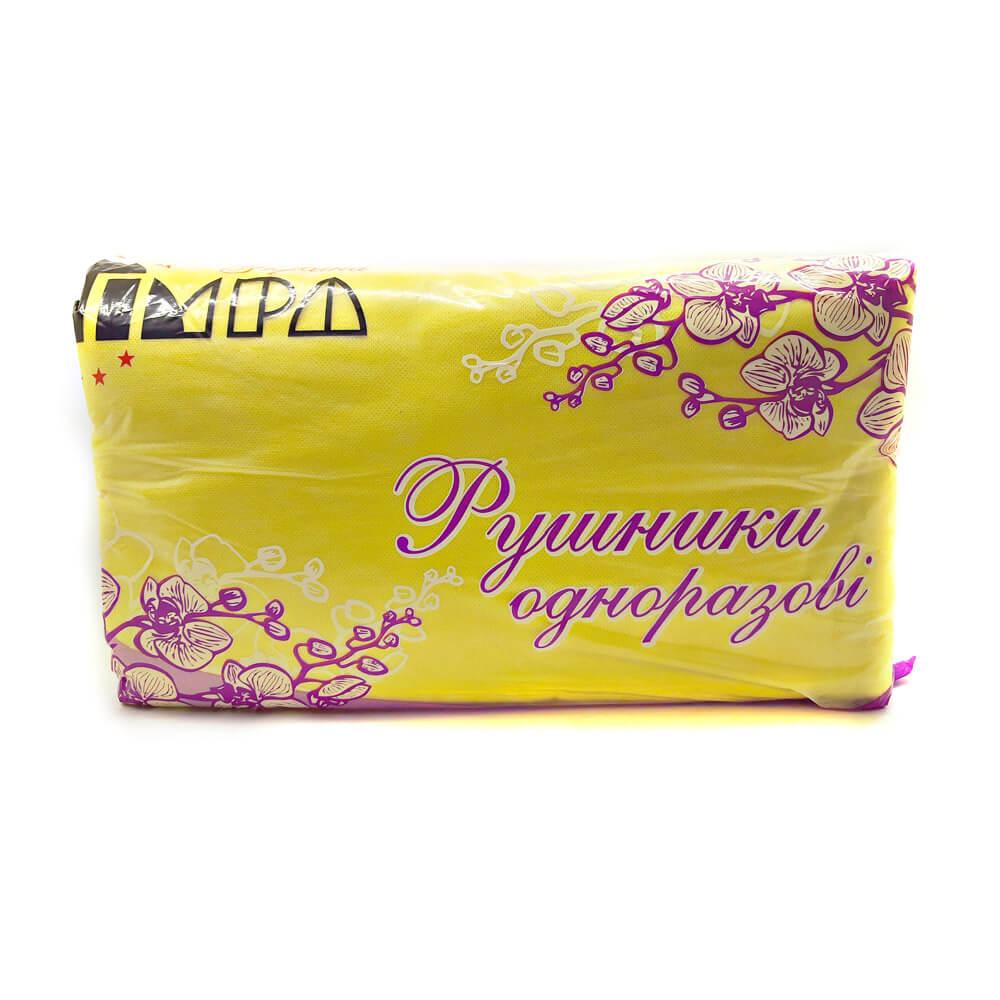 Рушник 40*70 (50 шт. складний.у пластах) сітка, Жовтий, Тимпа
