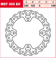 Гальмівний диск LUCAS MST305EC