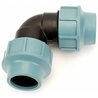 Коліно затискне з'єднувальне 40 ПНД 90° Santehplast Україна