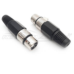 Роз'єм гніздо XLR (Canon) 3 pin на кабель (метал), фото 2