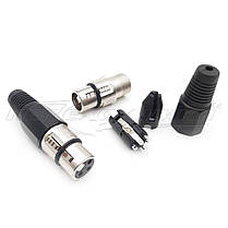 Роз'єм гніздо XLR (Canon) 3 pin на кабель (метал), фото 3