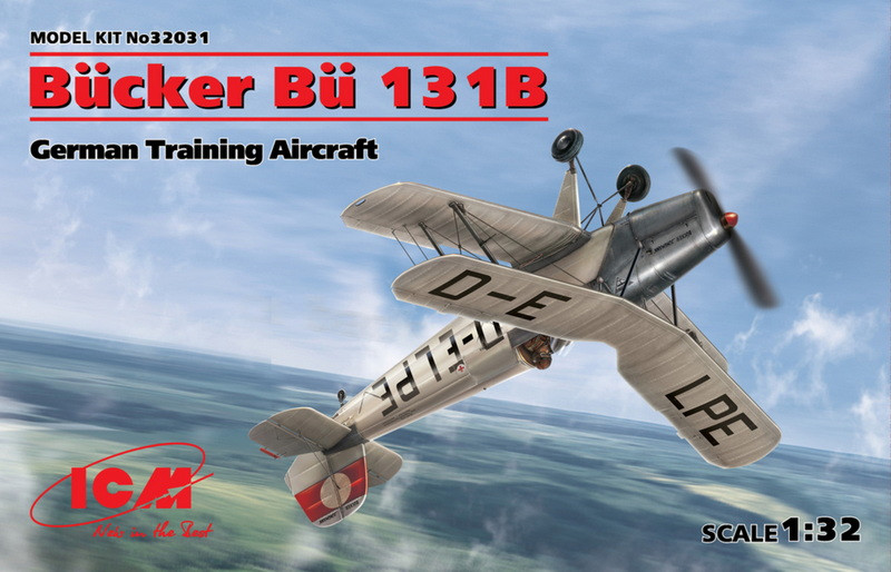 Пластикова модель 1/32 ICM 32031 німецький навчальний літак Bücker Bü 131B, German Training Aircraft