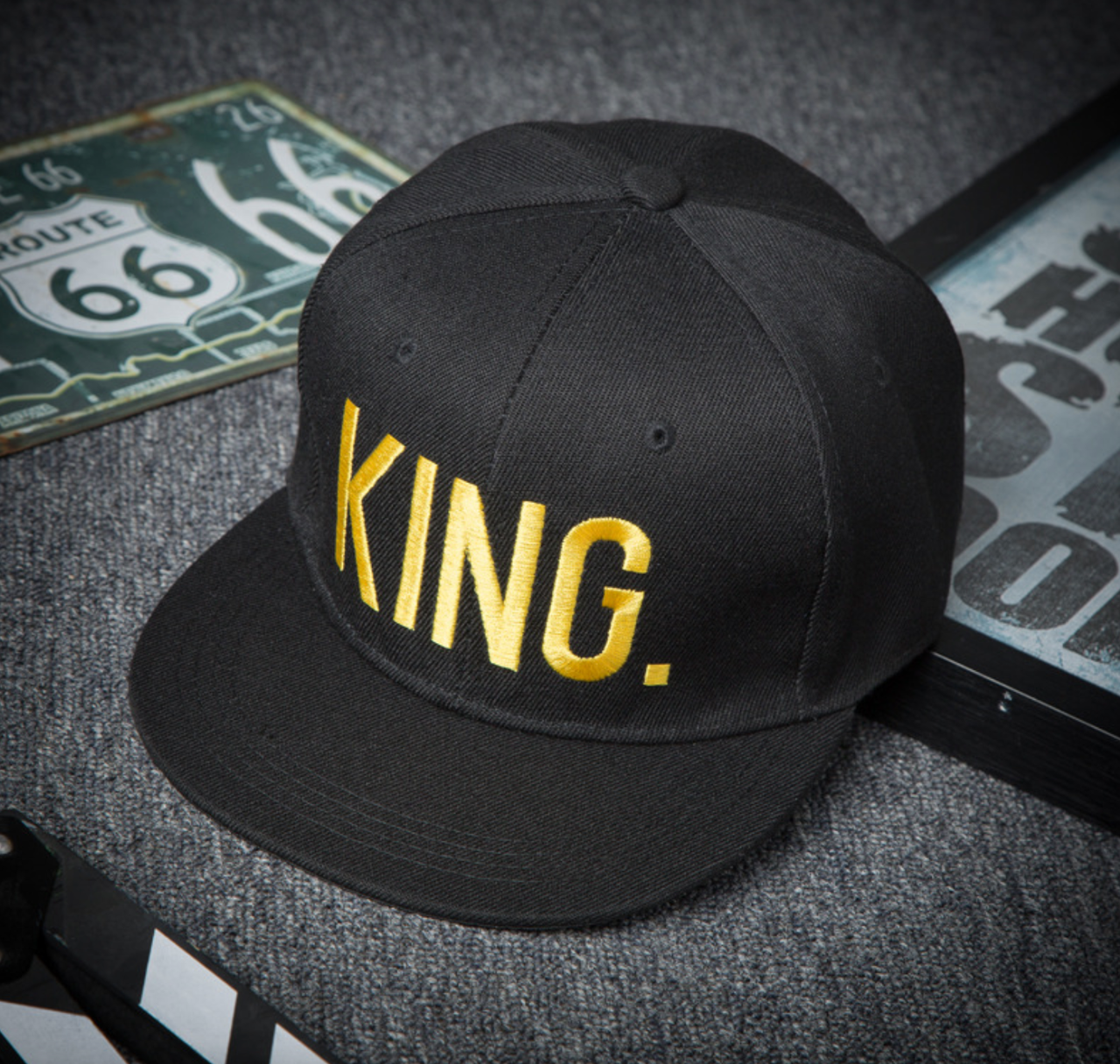 Снэпбек Snapback Кепка Бейсболка Снепбек City-A King Чорний з золотим лого