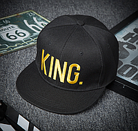 Снэпбек Snapback Кепка Бейсболка Снепбек City-A с надписью King Король Черный с золотым лого