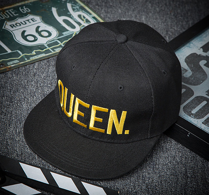 Снэпбек Snapback Кепка Бейсболка Снепбек City-A Queen Чорний з золотим лого, фото 1