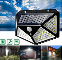 Светильник с датчиком движения на улицу на солнечной батарее solar interaction wall lamp 100 LED! Лучший товар