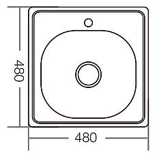 Мийка кухонна ZX Чехія Z4848-06-160E (satin) (ZM0557), фото 4