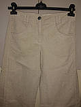 Жіночі молодіжні штани з вельвету молочного кольору з хлястиком на спинці 36 38 Solar, фото 4