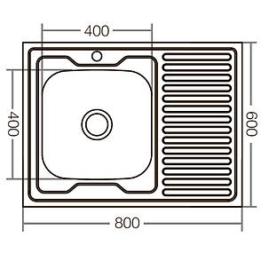 Кухонна мийка накладна ZX Чехія Z8060L-04-160E (satin) (ZX1618), фото 4