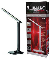 Світлодіодна чорна настільна лампа 12W, висока, сенсорна LED