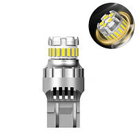 LED T20 W21W лампа в автомобіль 2шт, 18+5 SMD 4014 3030, з обманкою, білий