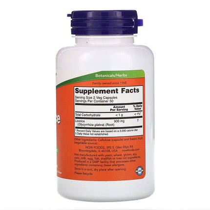 Добавка для імунітету NOW Foods Licorice Root 450 mg 100 VCaps, фото 2