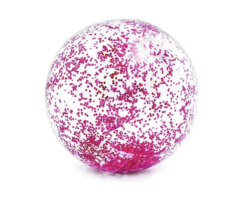 Надувний М'яч Intex 58070 «Рожевий блиск» з глитером 71 см