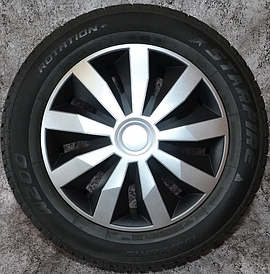 Ковпаки на колеса. Ковпаки колісні ARGO R16 PENTA Silver/Black. Колпаки на диски